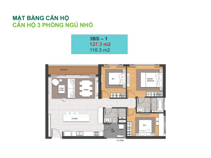 Linden, 3-bedroom small apartment