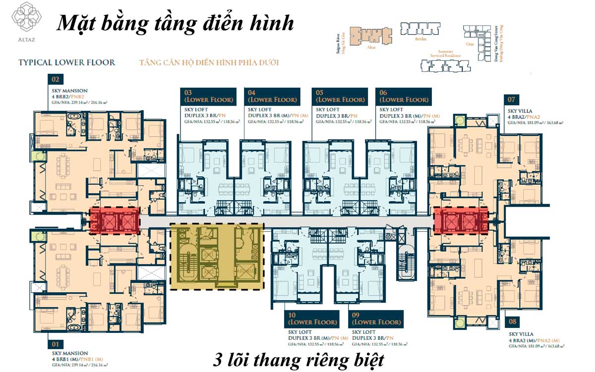 Typical floor plan of Altaz Tower