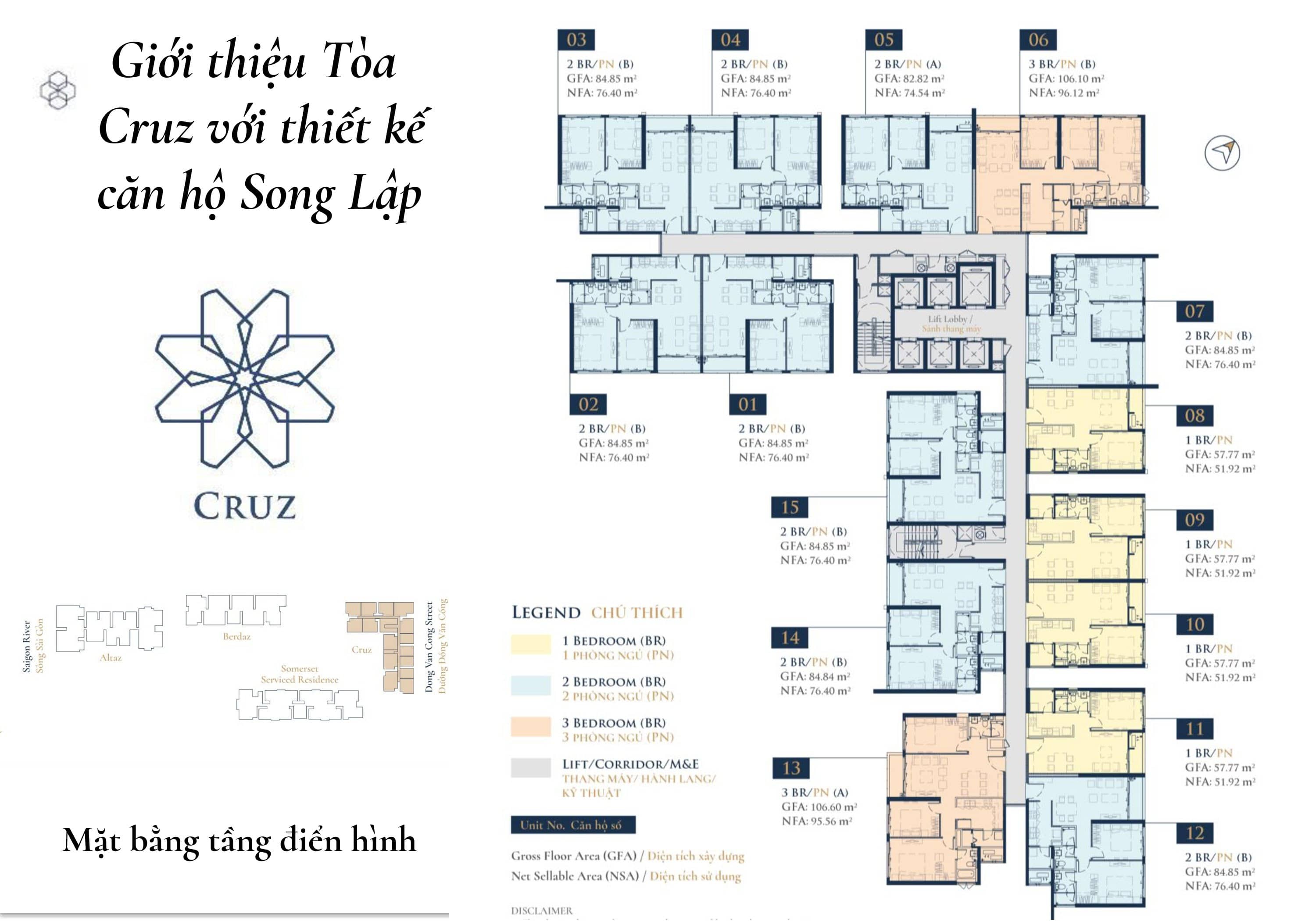 Typical floor plan of Cruz Tower