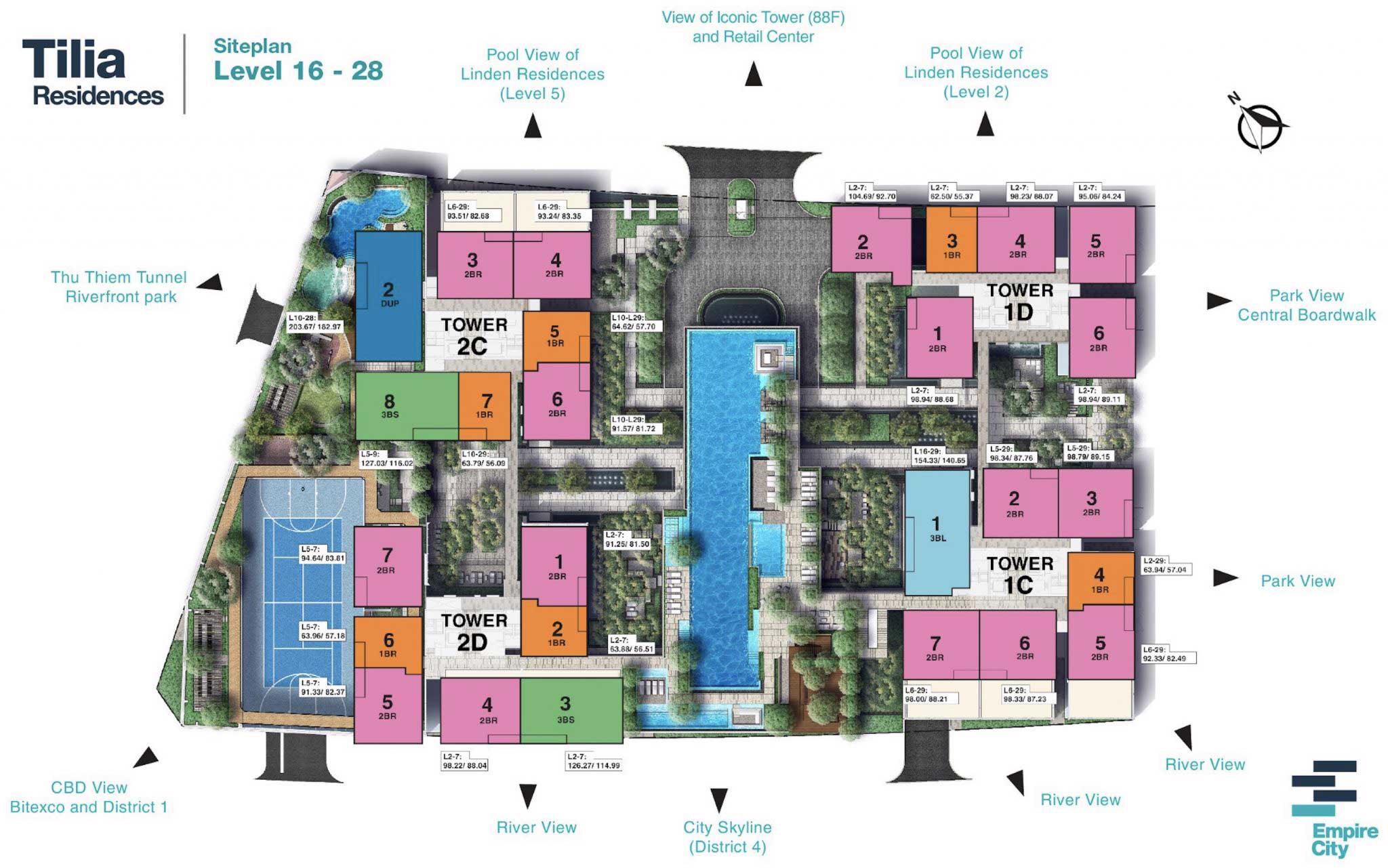 Tilia, Floor Plan, Level 16-28