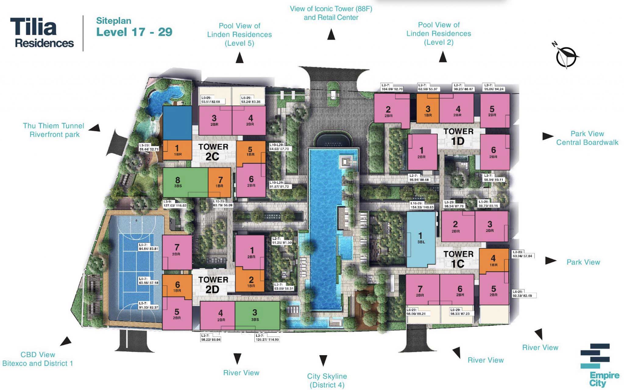 Tilia, Floor Plan, Level 17-29