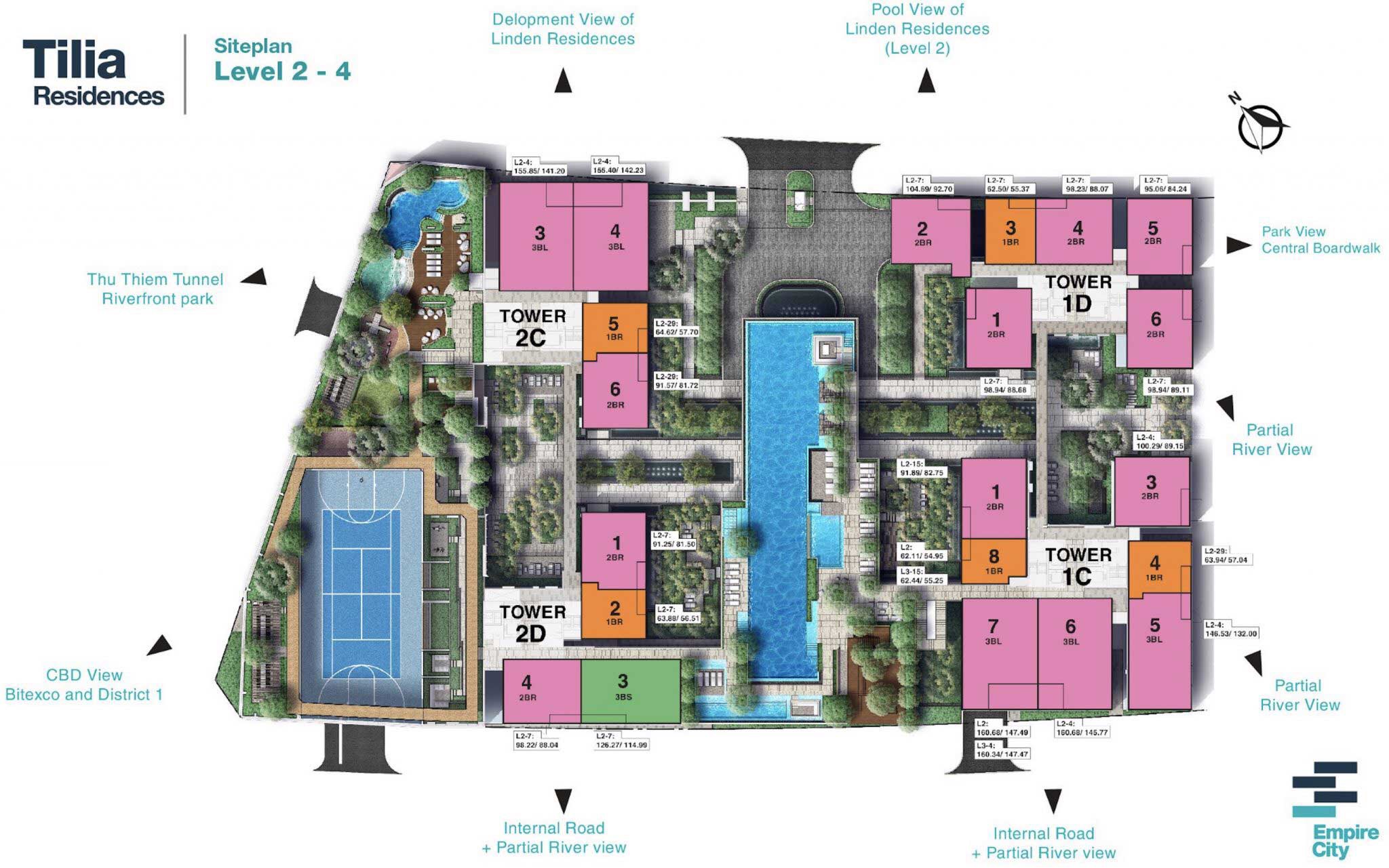 Tilia, Floor Plan, Level 2-4