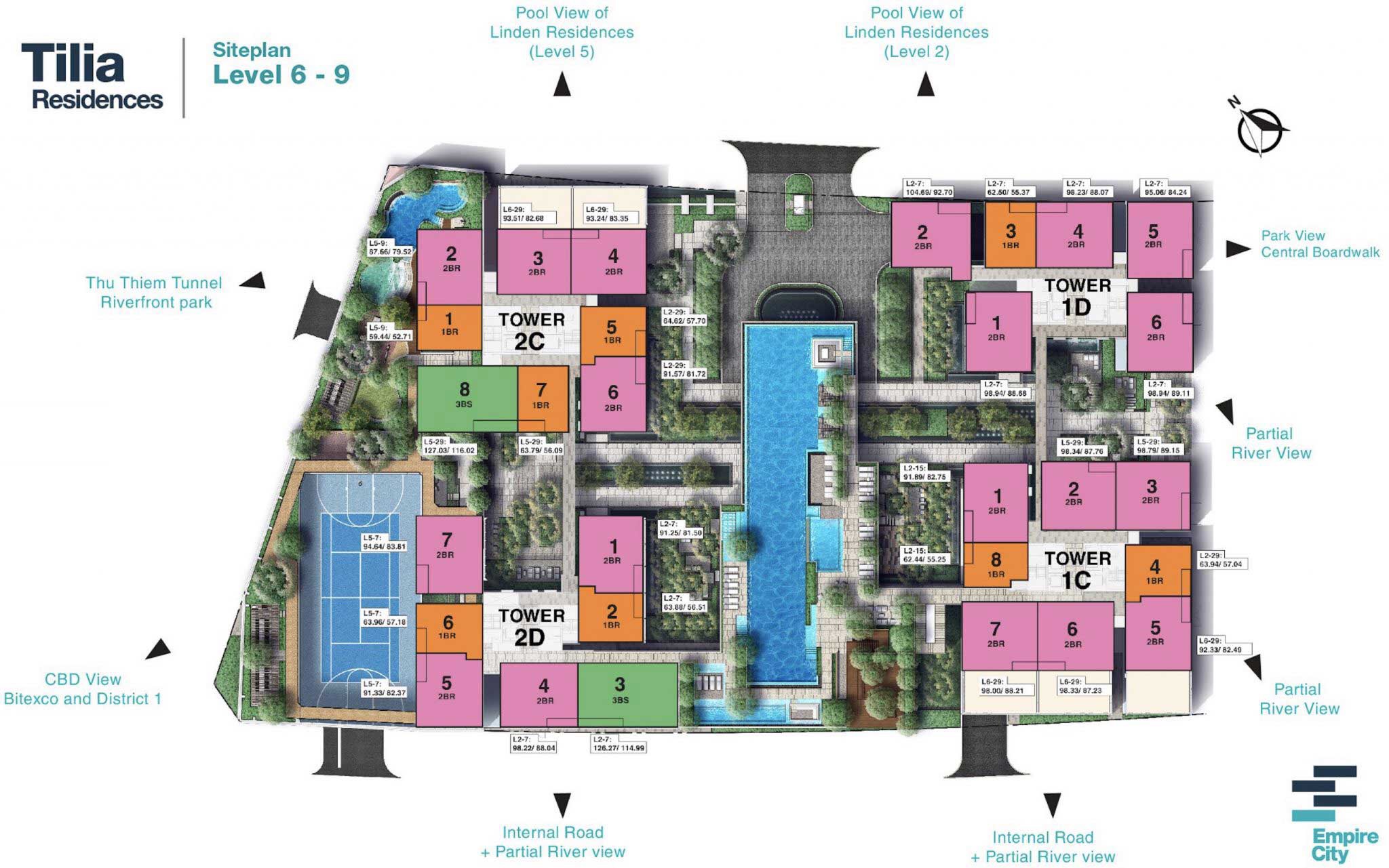 Tilia, Floor Plan, Level 6-9