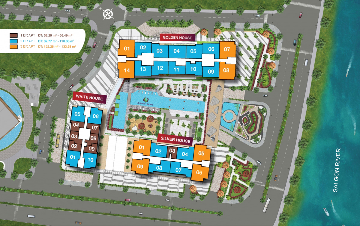 Master plan of 3 apartment towers