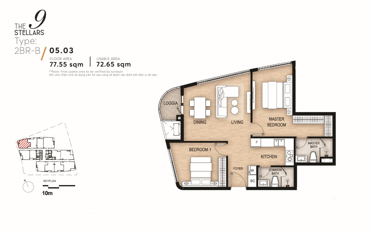 Typical 2-bedroom apartment