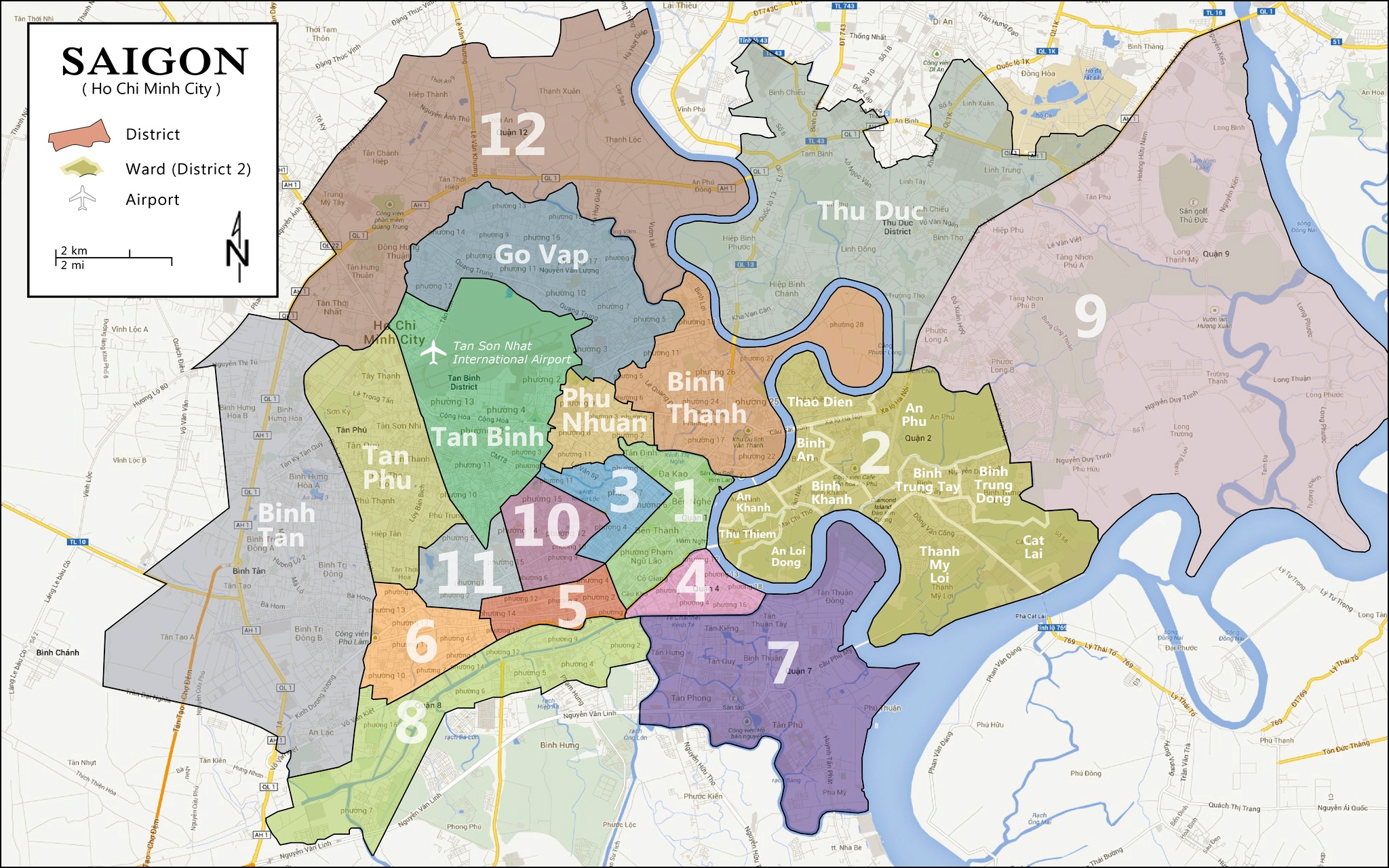 HCMC district map